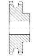 Duplex sprocket - two strand chain sprocket
