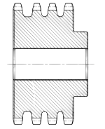 Triplex sprocket - three strand chain sprocket